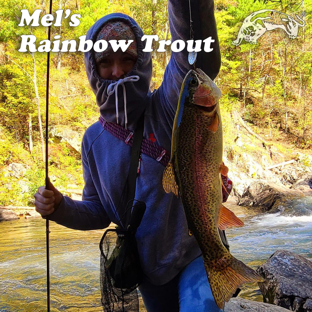 Panther Martin hammered body and teardrop shape enhances casting distance.