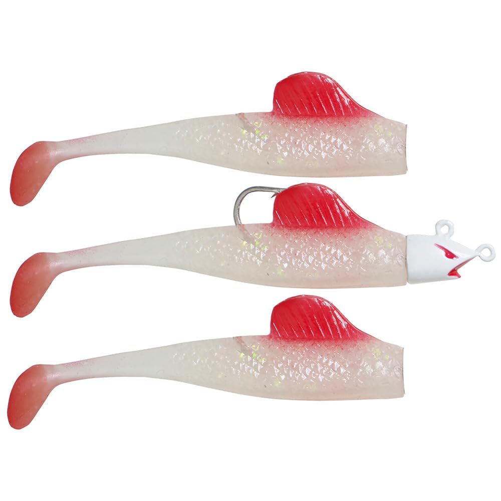 Panther Martin BigFin paddle tail swimbait in translucent pearl for deep-water casting.