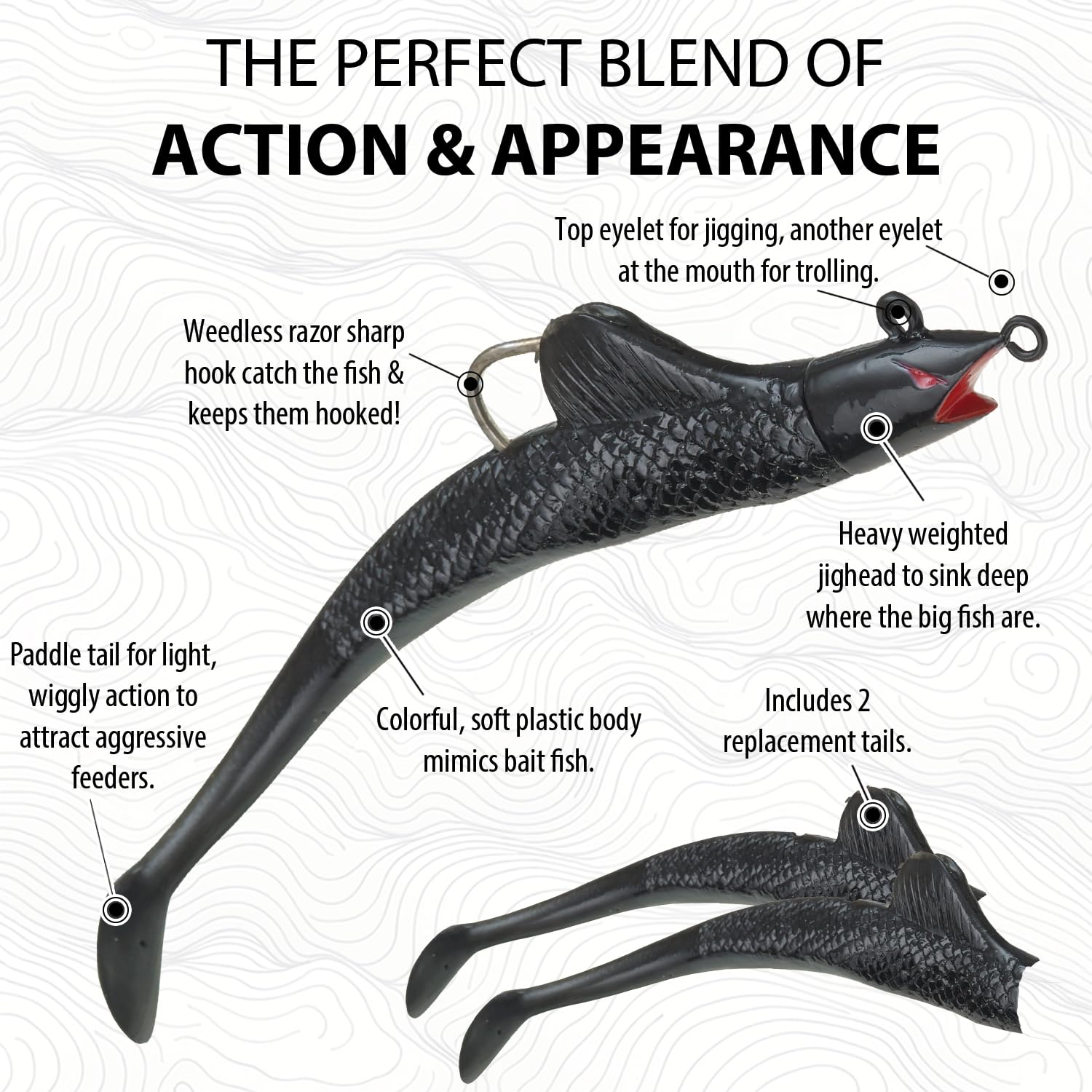 Panther Martin BigFin spare tail pack ready for quick rig changes.