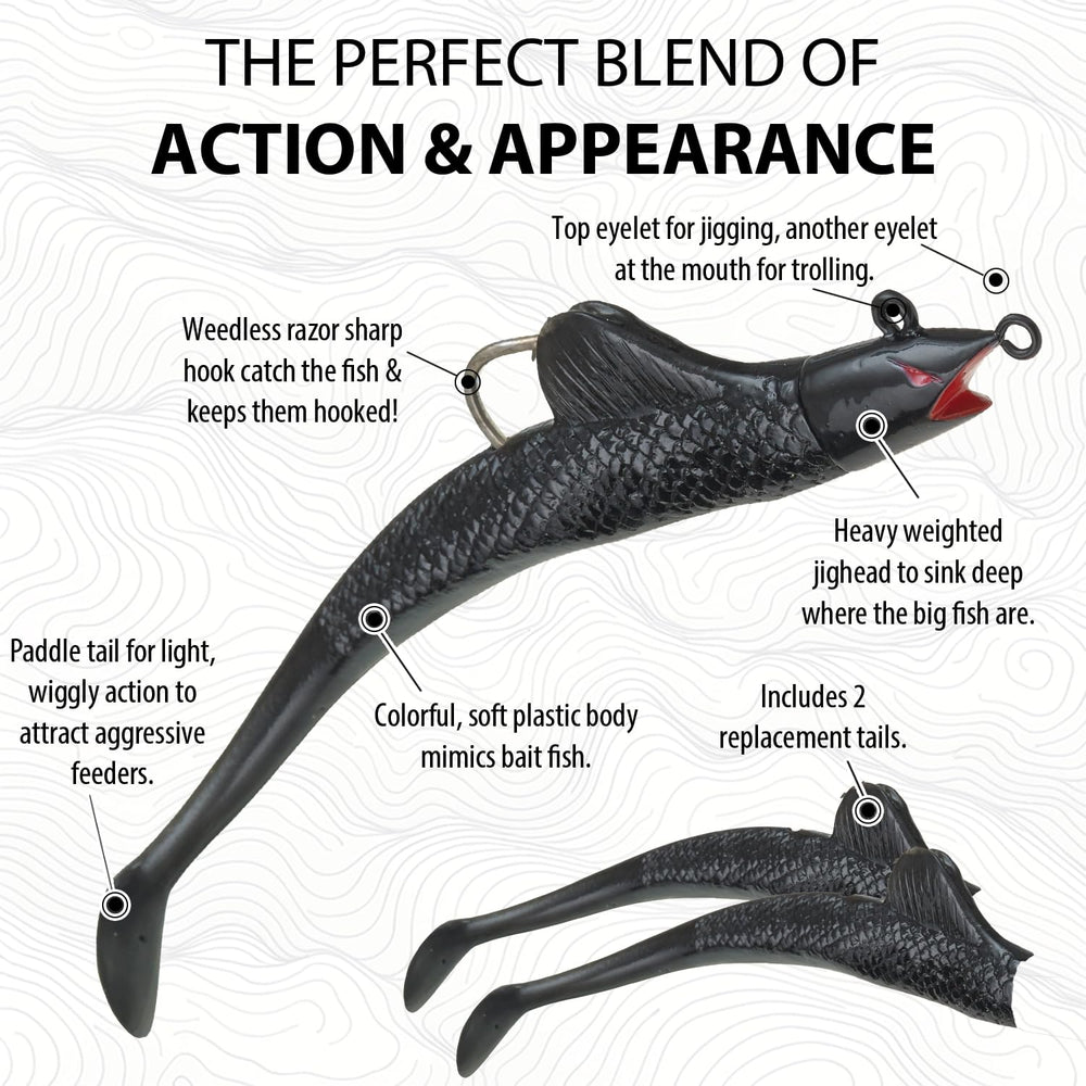 Panther Martin BigFin spare tail pack ready for quick rig changes.