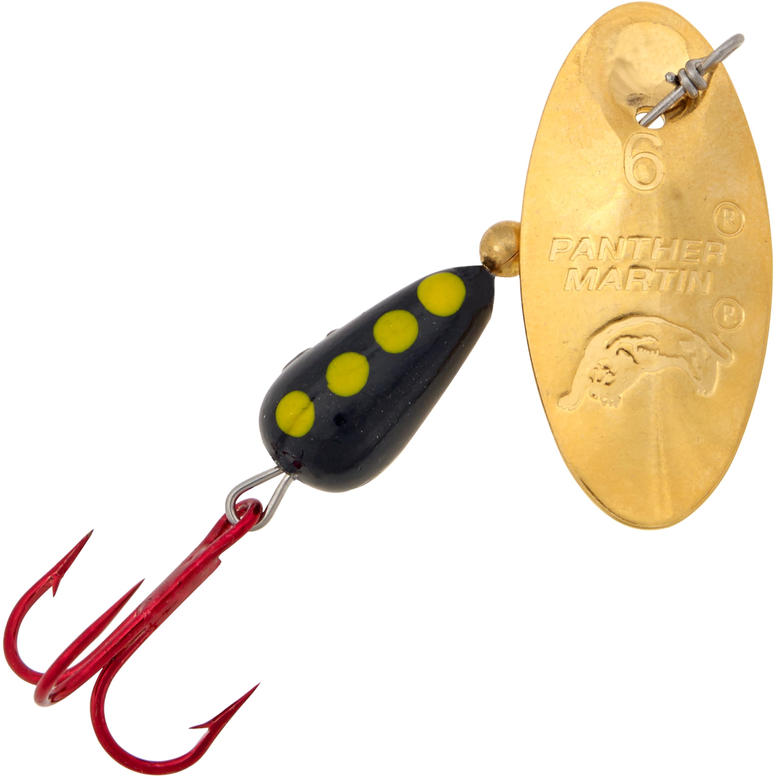 Panther Martin Classic Red Hooks Teardrop Spinner boosts cast distance and depth reach.