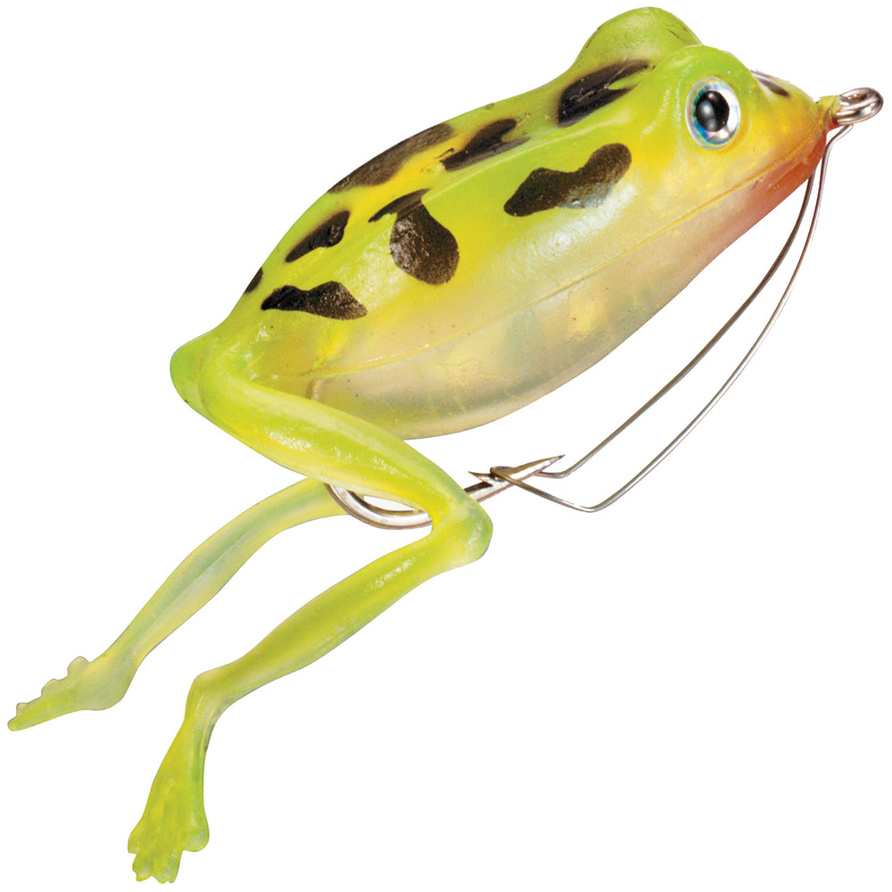 Panther Martin Frogh-3CH holographic chartreuse frog lure attracts bass with lifelike shine.