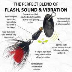 Panther Martin MiniFly teardrop spinner in use, ideal for streams with small trout and panfish