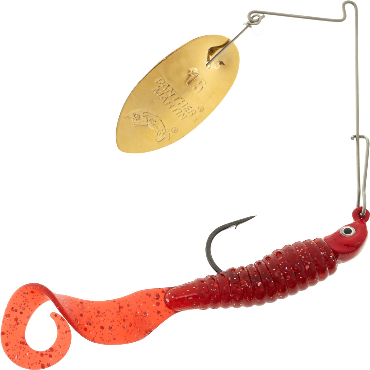 Panther Martin Sonic SizzleTail lure in gold strawberry for versatile fishing.