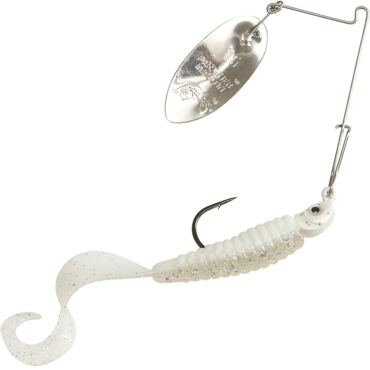 Panter Martin Sonic SizzleTail 15ST Silver White Ice lure ready for saltwater and freshwater fishing