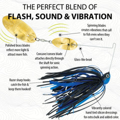SonicThumper blade action with beads and colors boosts water vibrations