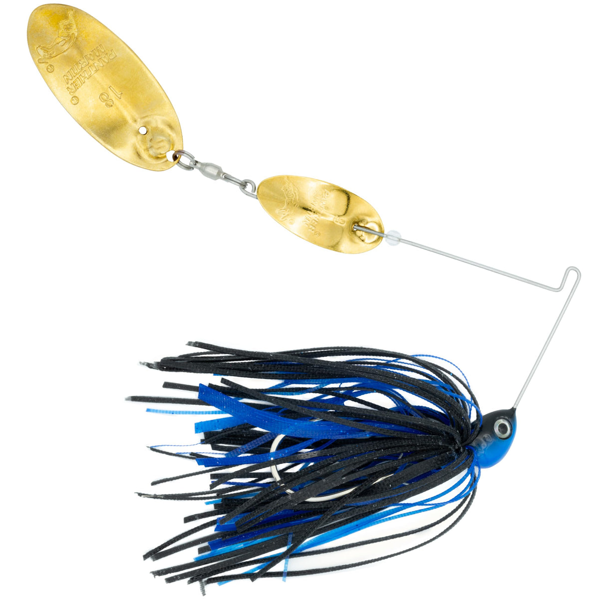 Panther Martin SonicThumper lure with flashing blades attracts bass