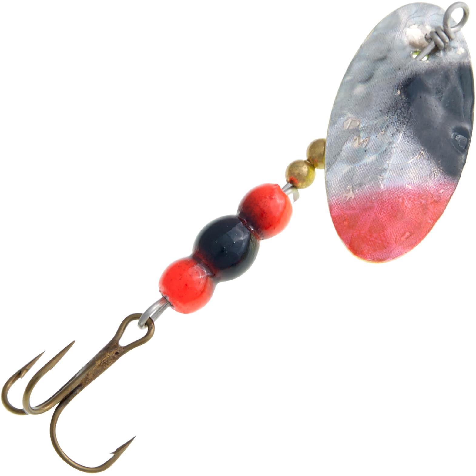 Panther Martin Two-Tone Roe hammered blade lure for increased flash and trout attraction.