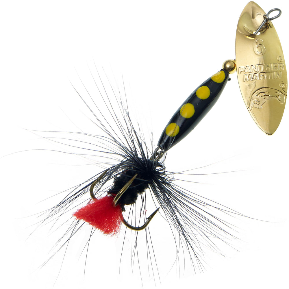 Panther Martin WillowStrike Regular Fly with gold blade attracts trout with realistic patterns