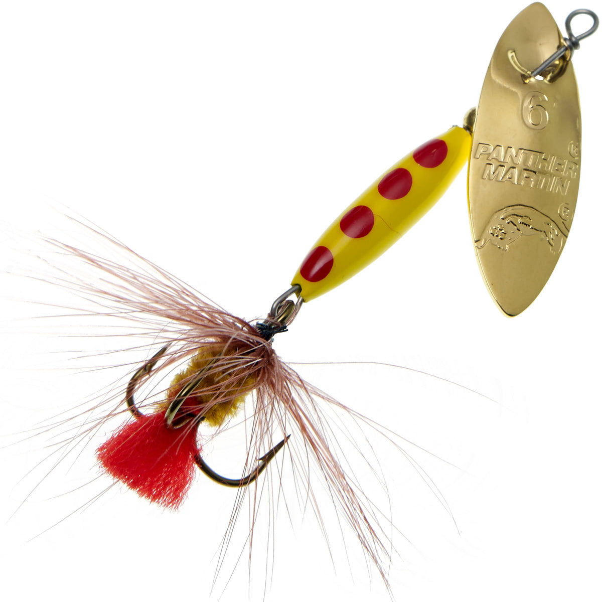 Panther Martin WillowStrike Regular Fly spinner in gold/brown, ideal for trout.