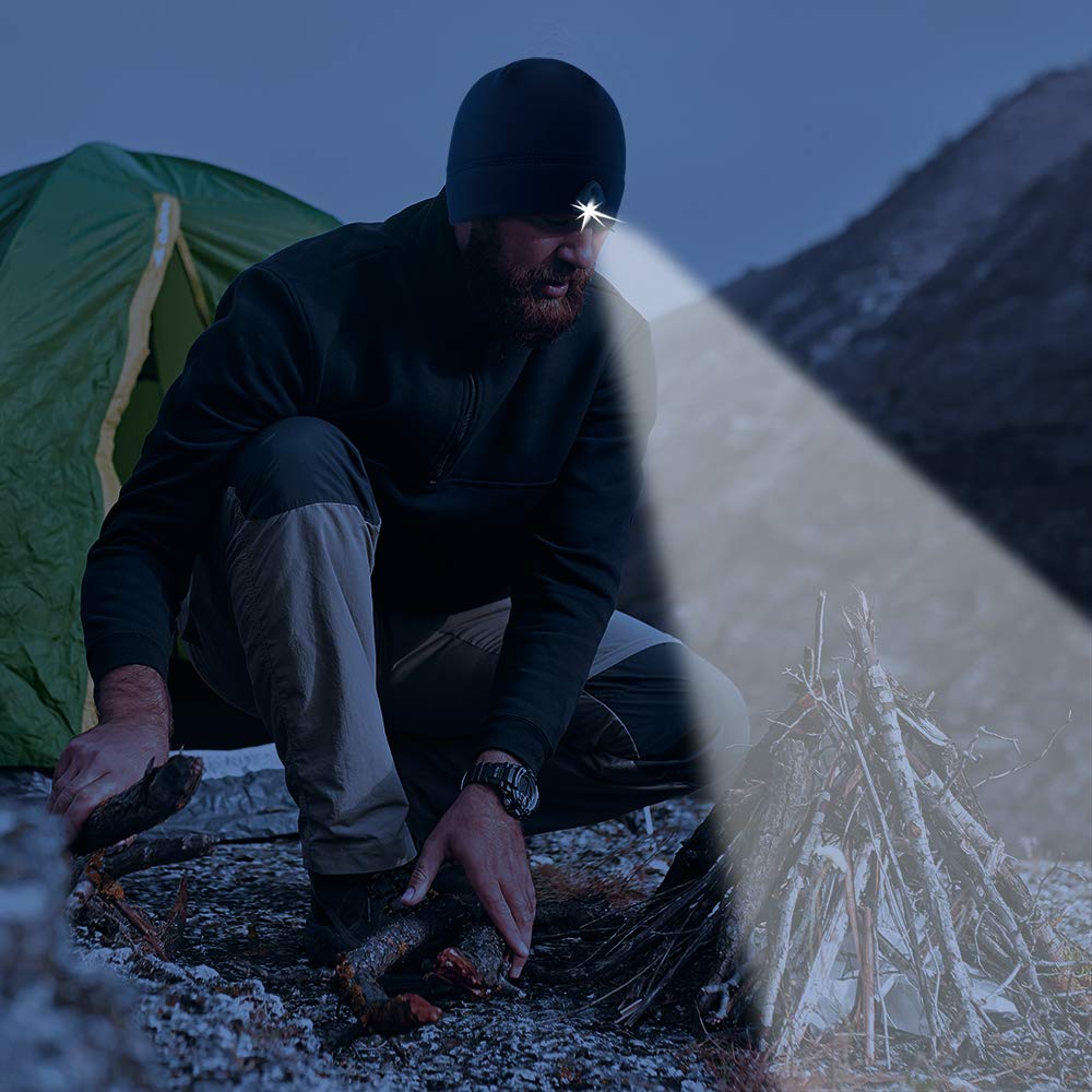 Panther Vision POWERCAP 2.0 worn on head during night use