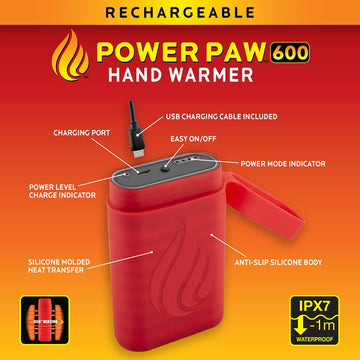 Panther Vision POWERPAW 5000mAh battery powering long-lasting warmth.
