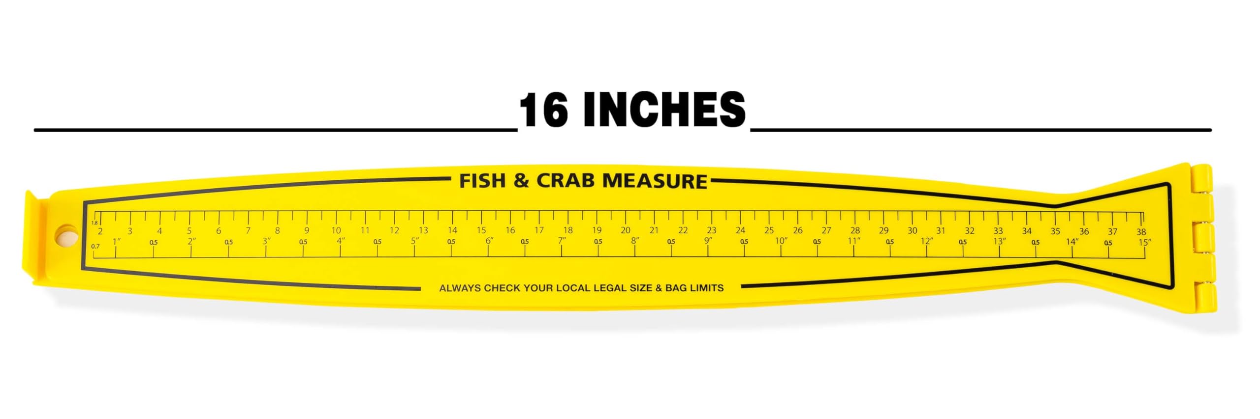 PAPAZOO folding ruler open showing 32 inch and 80 cm scales