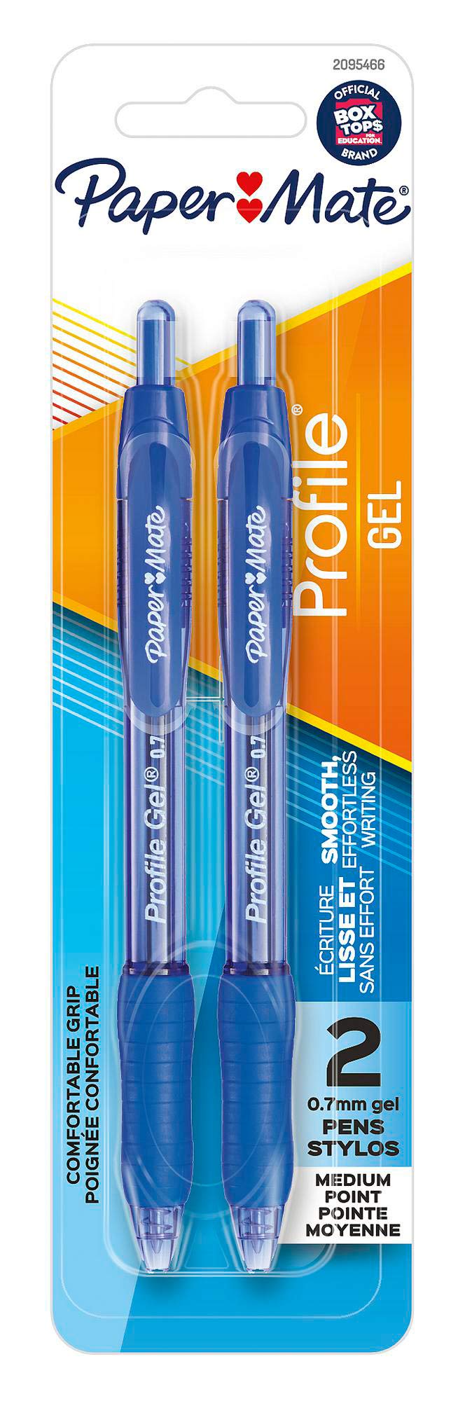 Paper Mate Gel Pen Profile Retractable Blue 0.7mm glides smoothly for crisp writing.