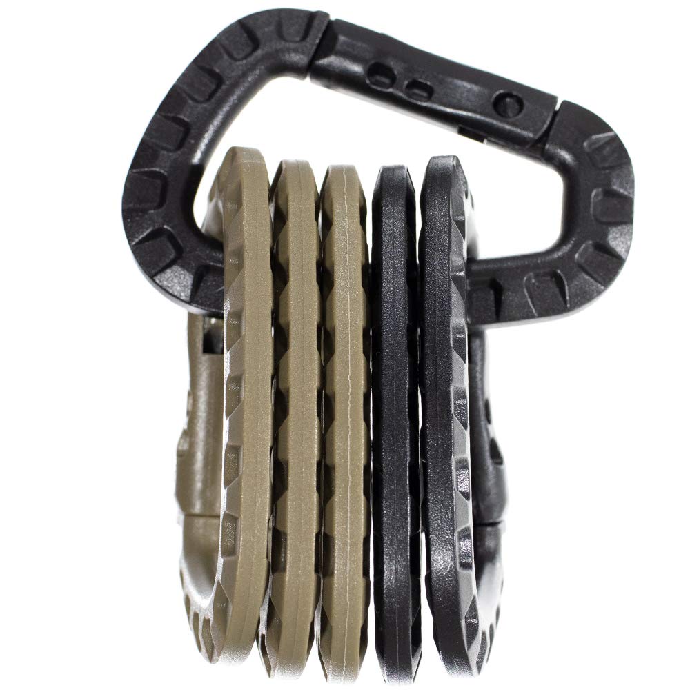 Paracord Planet durable plastic carabiner close-up highlighting lightweight gear attachment