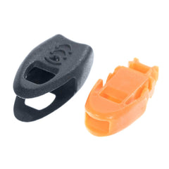 Paracord Planet emergency whistle zipper pull attached to backpack for easy access