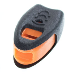 Paracord Planet Emergency Whistle Zipper Pull on jacket for quick signaling on hikes