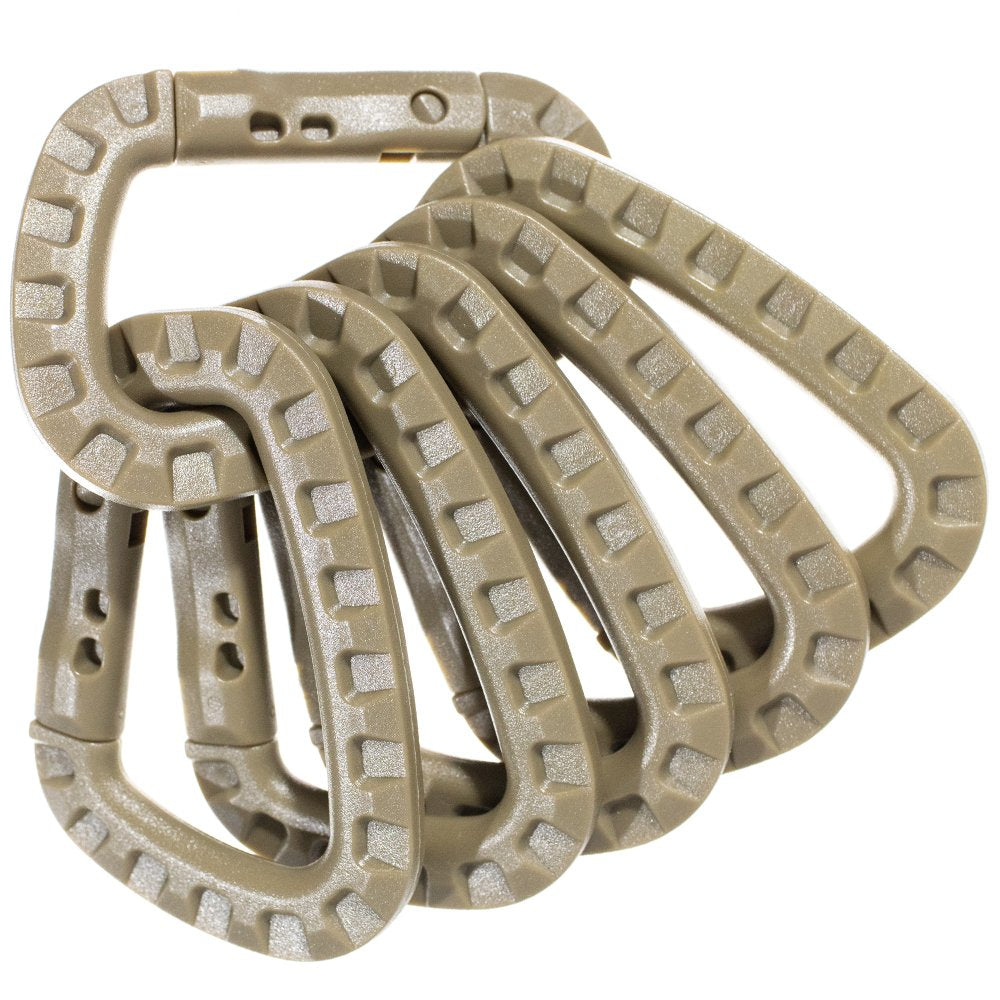 Paracord Planet tactical carabiner keychain close-up of durable plastic clip