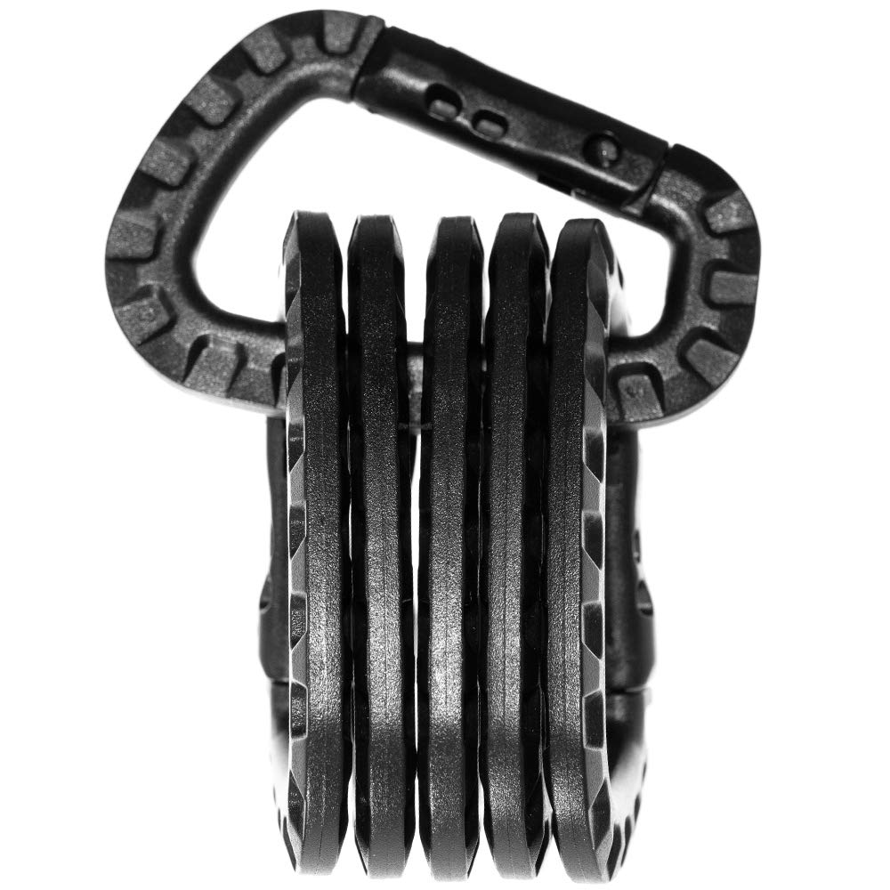 Paracord Planet tactical carabiner keychain dark-green clip for rugged outdoor organization.