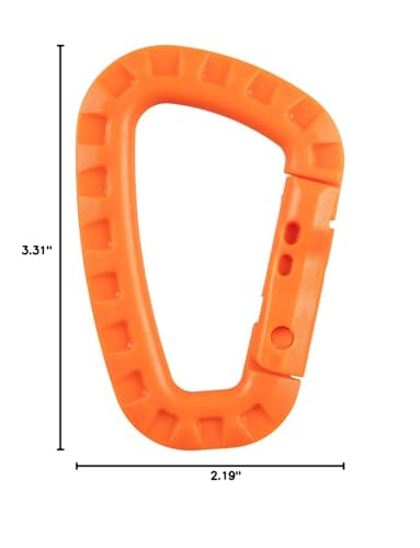 Paracord Planet Tactical Carabiner Keychain six-pack for outdoor use, convenient attachment options.