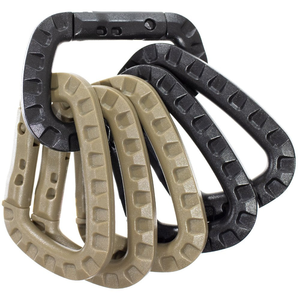 Paracord Planet tactical carabiner keychain six-pack with rugged clip for everyday carry