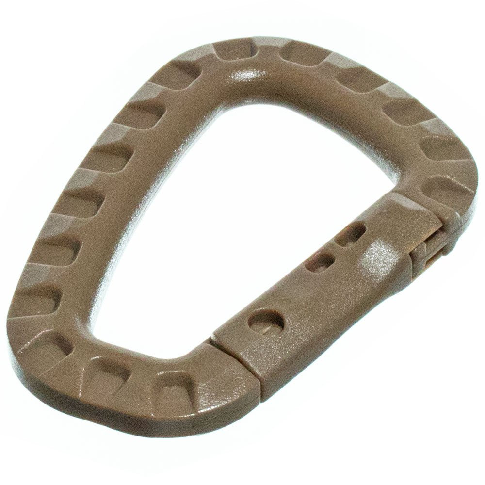 Paracord Planet carabiner clip in camping setup with straps and cords