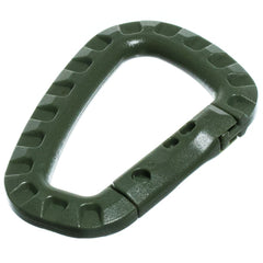 Paracord Planet carabiner attached to backpack, ready for hanging gear and quick access.