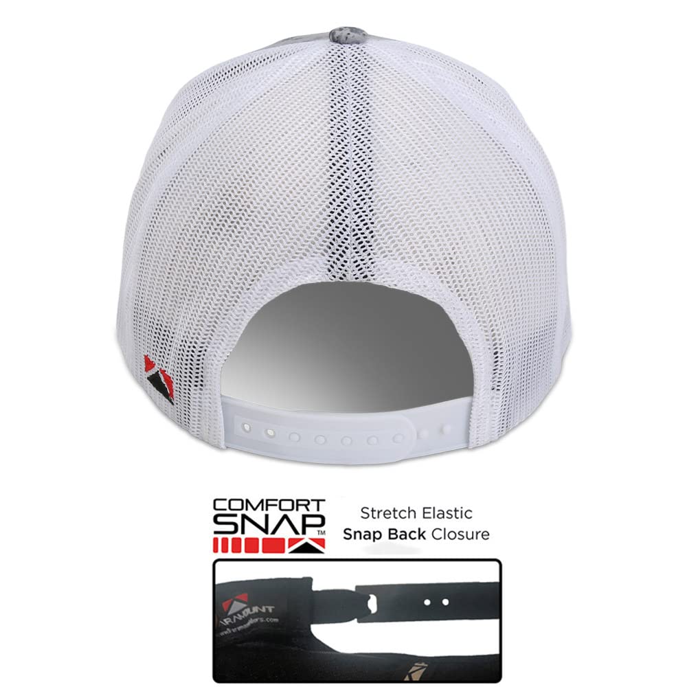 Paramount Outdoors American Fit cap sizing covers MD to 2X for versatile wear.