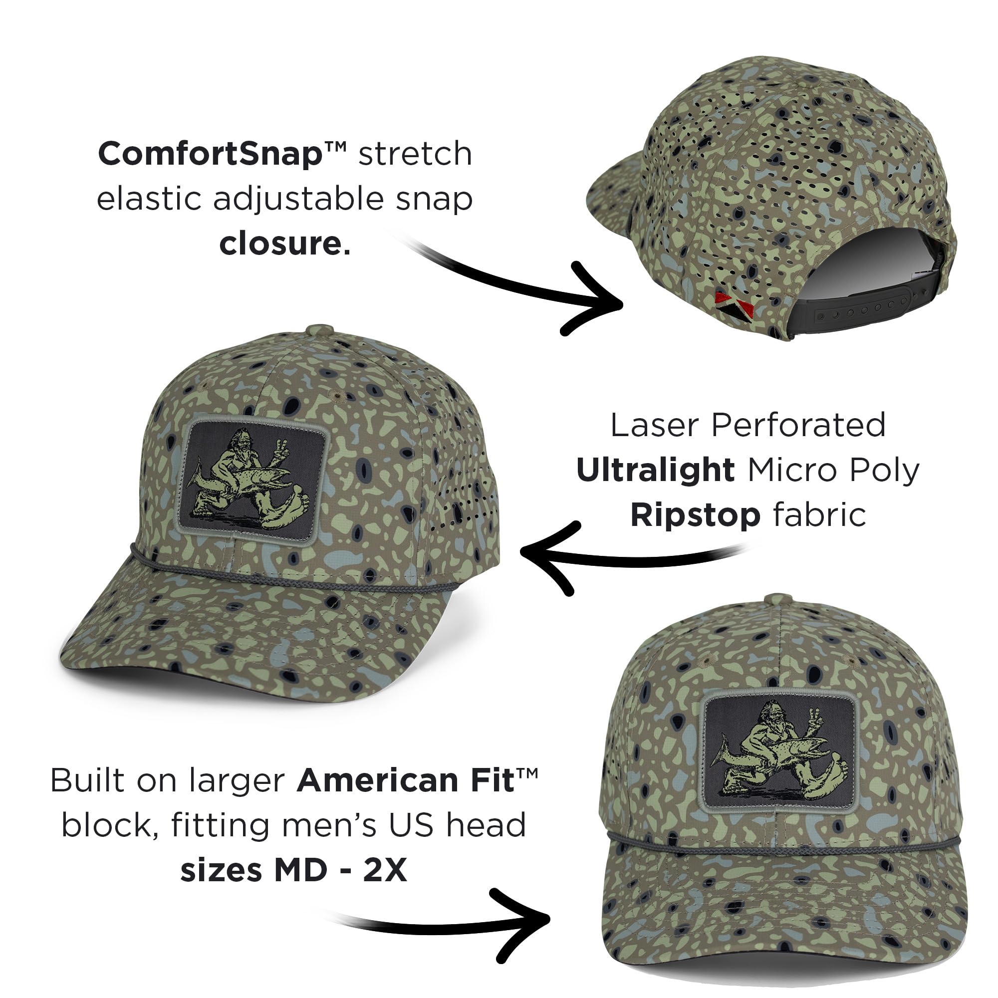 Paramount Outdoors Big Foot Squatch Cap back perforation for airflow.