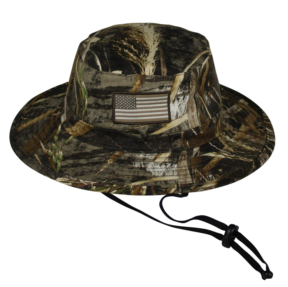 Paramount Outdoors camo duck hunting bucket hat with RealTree Max5 camouflage and floating brim for water use