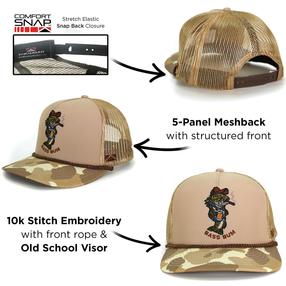 Paramount Outdoors comfort snap closure photo emphasizing adjustable fit on any head.