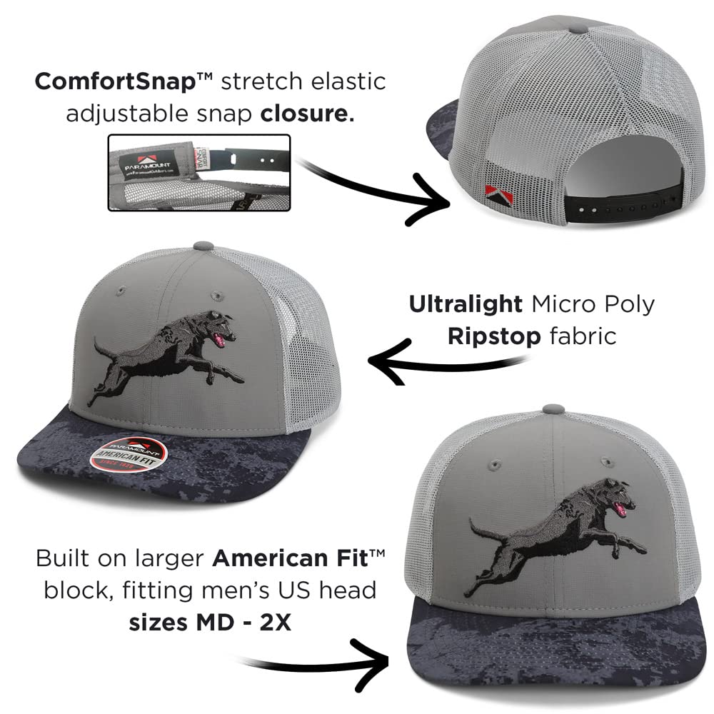 Paramount Outdoors ComfortSnap snapback closure provides adjustable, comfortable fit across sizes.