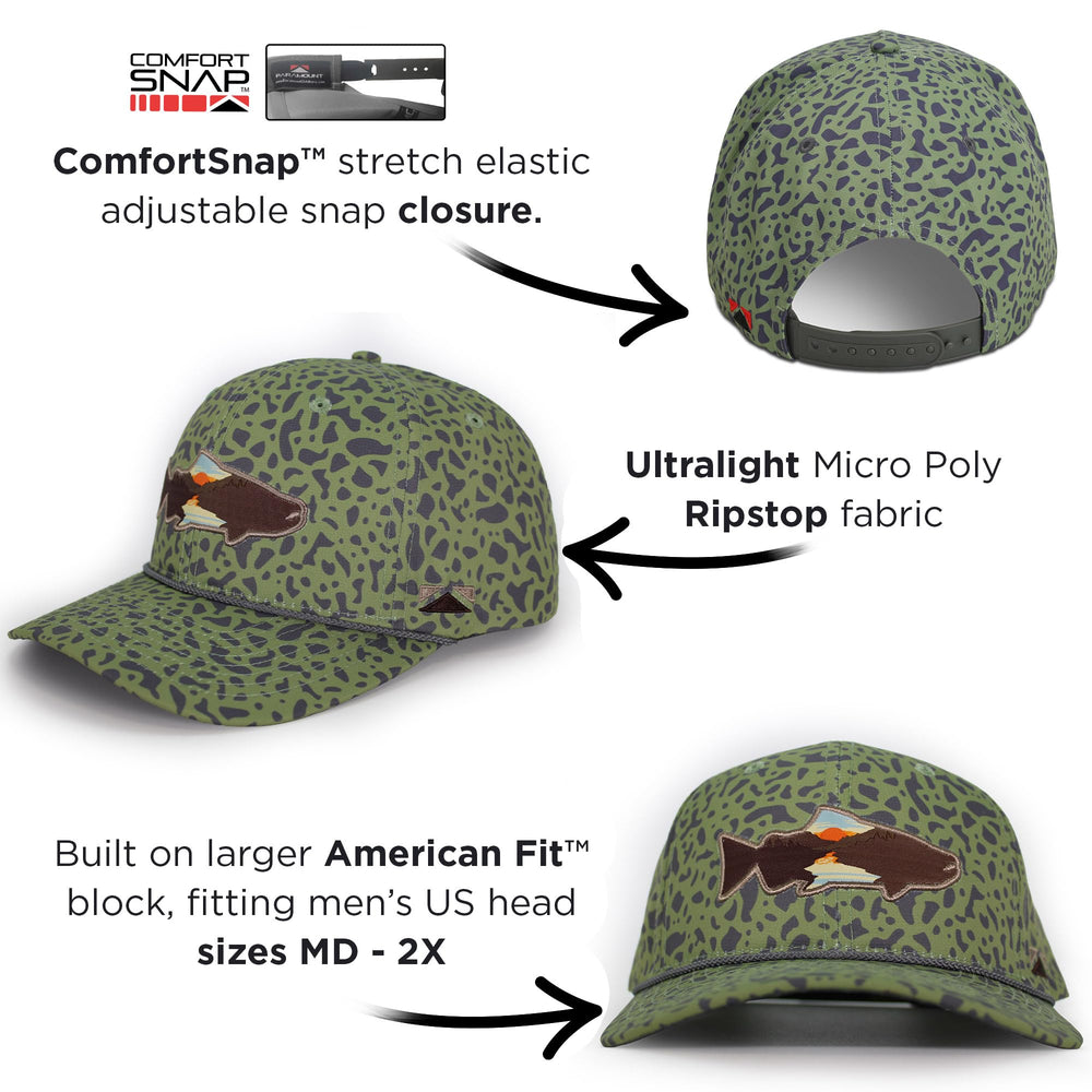 Paramount Outdoors ComfortSnap stretch-elastic closure demonstrates adjustable fit.
