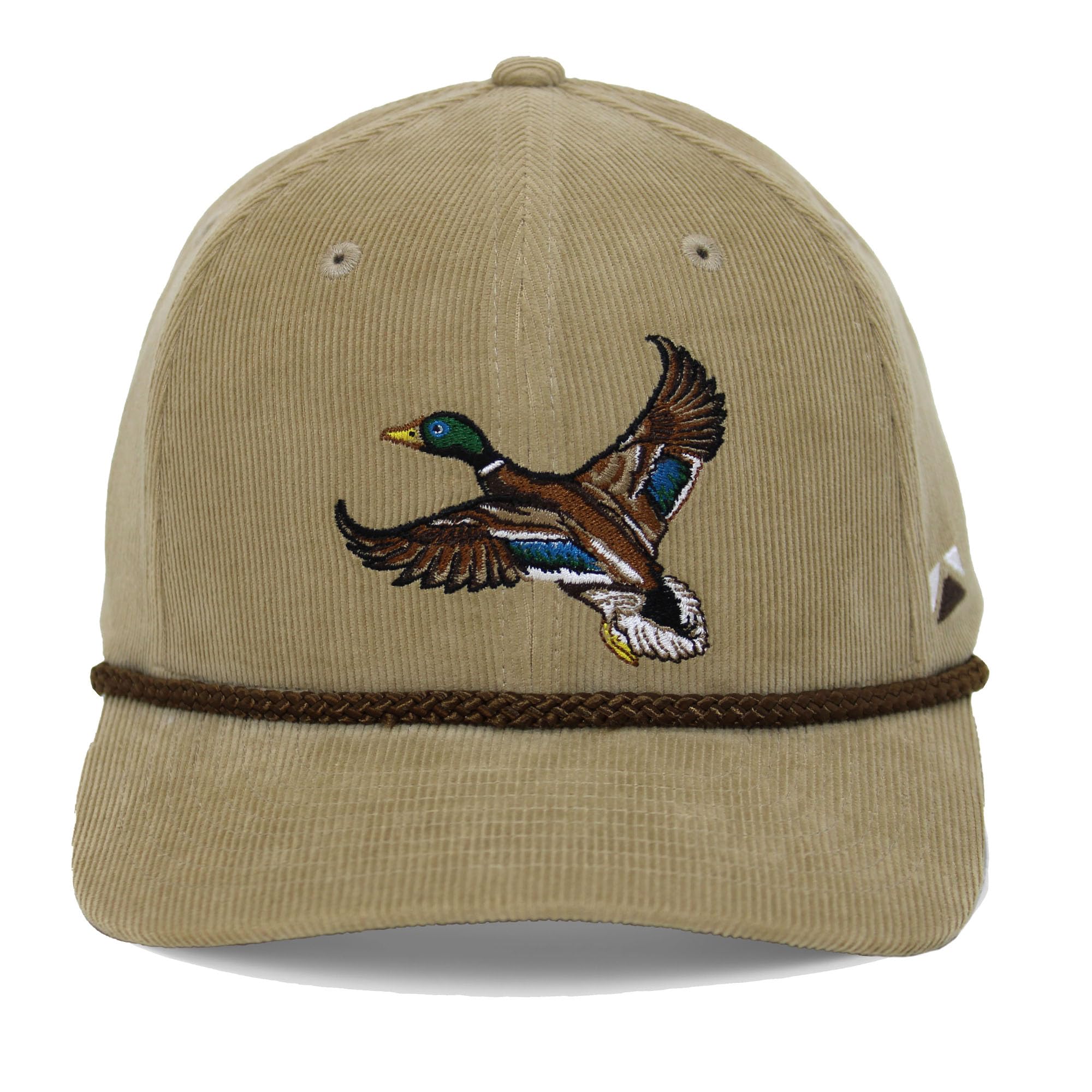 Paramount Outdoors corduroy Mallard Drake hat with vintage front view and duck motif