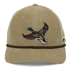 Paramount Outdoors corduroy Mallard Drake hat with vintage front view and duck motif