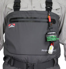 Paramount Outdoors Deep Eddy leg close-up highlights 4-ply nylon abrasion resistance.