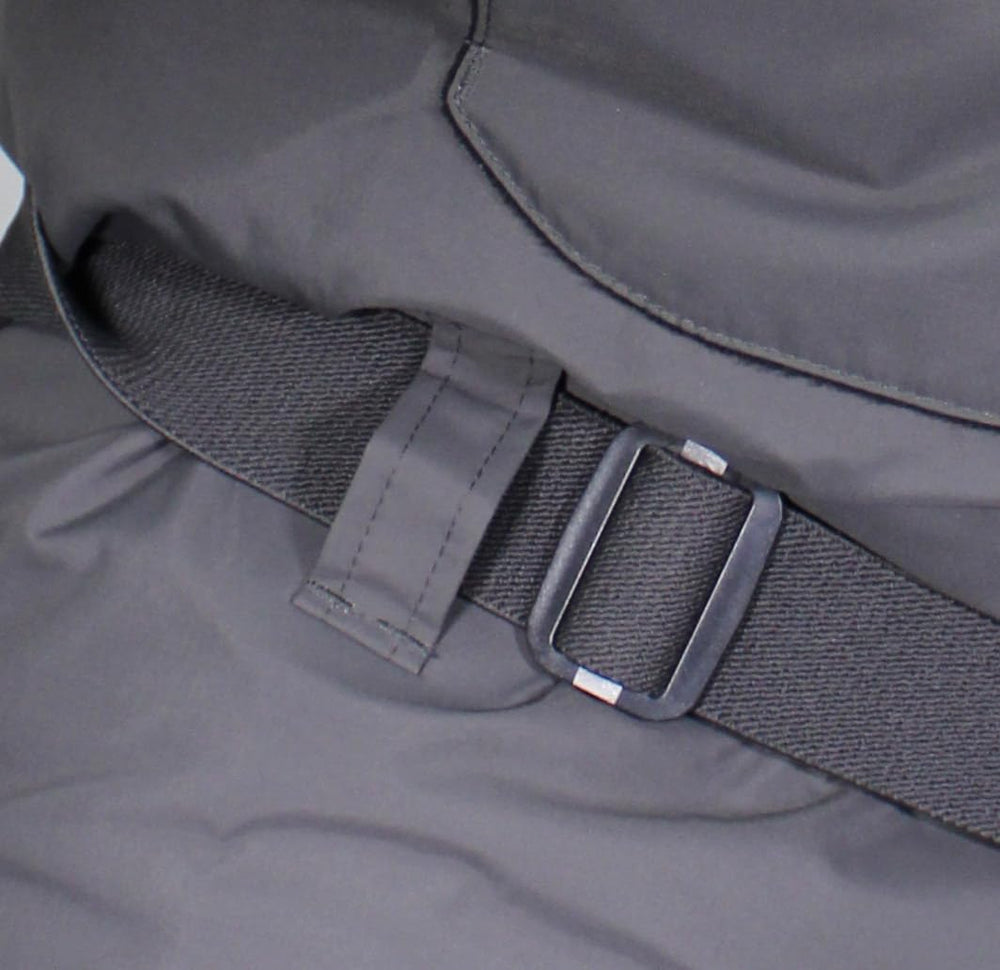 Paramount Outdoors Deep Eddy wader in river scene demonstrates full-wrap leg protection.