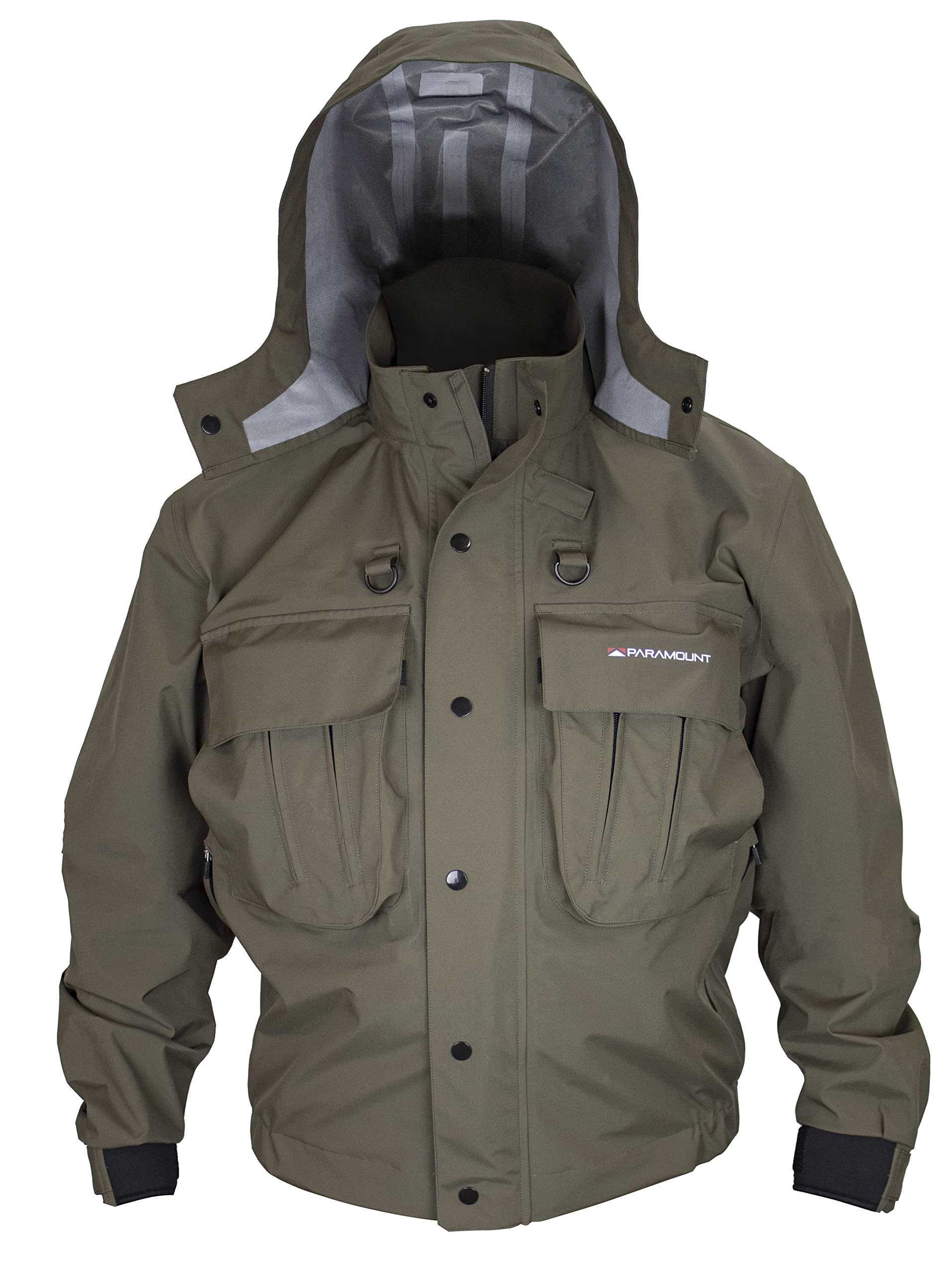 Paramount Outdoors Deep Eddy jacket front view showing waterproof, breathable fabric for all-day fishing