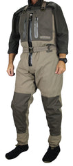 Paramount Outdoors Deep Eddy wader chest pockets with zippered fly box pockets for gear
