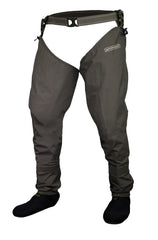 Paramount Outdoors Emerger stockingfoot hip wader front view, breathable all-day comfort.