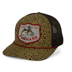 Paramount Outdoors Fish Rodeo Yippy Ki Yay cap patch detail showing patch
