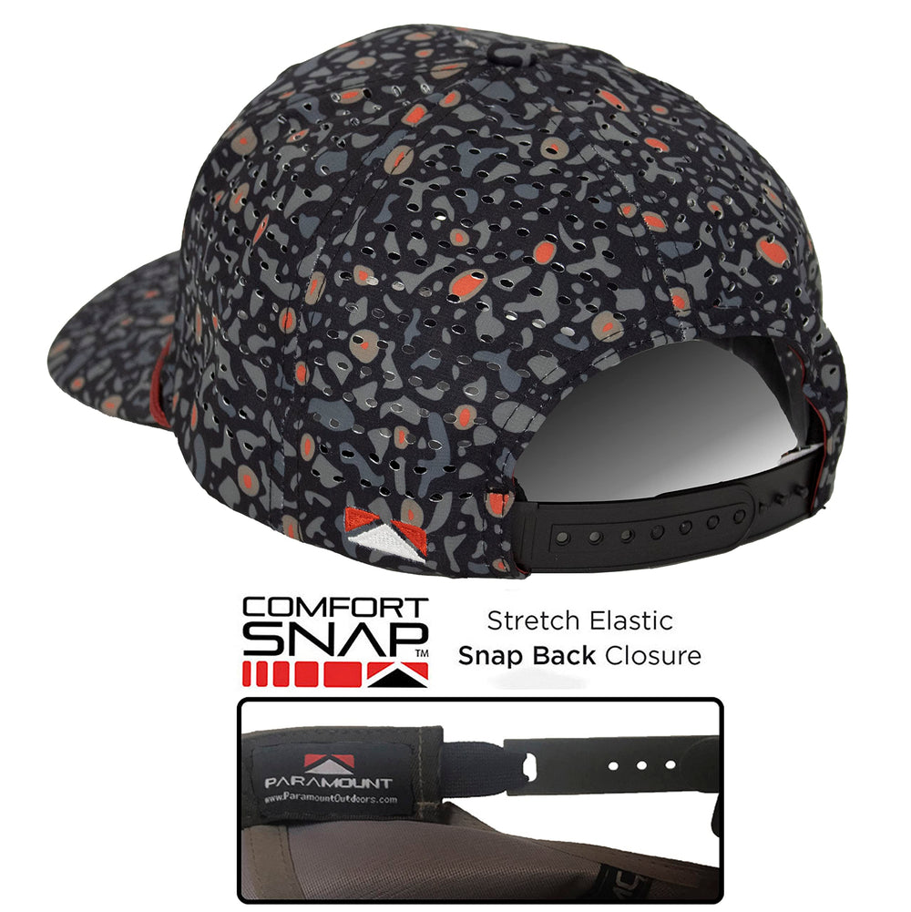 Laser-cut perforation on back panels improves airflow and comfort.