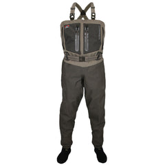 Paramount Outdoors Meridian Wader Elk SM front view showing waterproof, breathable build.