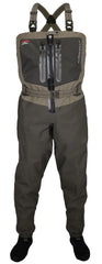 Paramount Outdoors Meridian Z wader with zippered front for easy on/off and water protection.