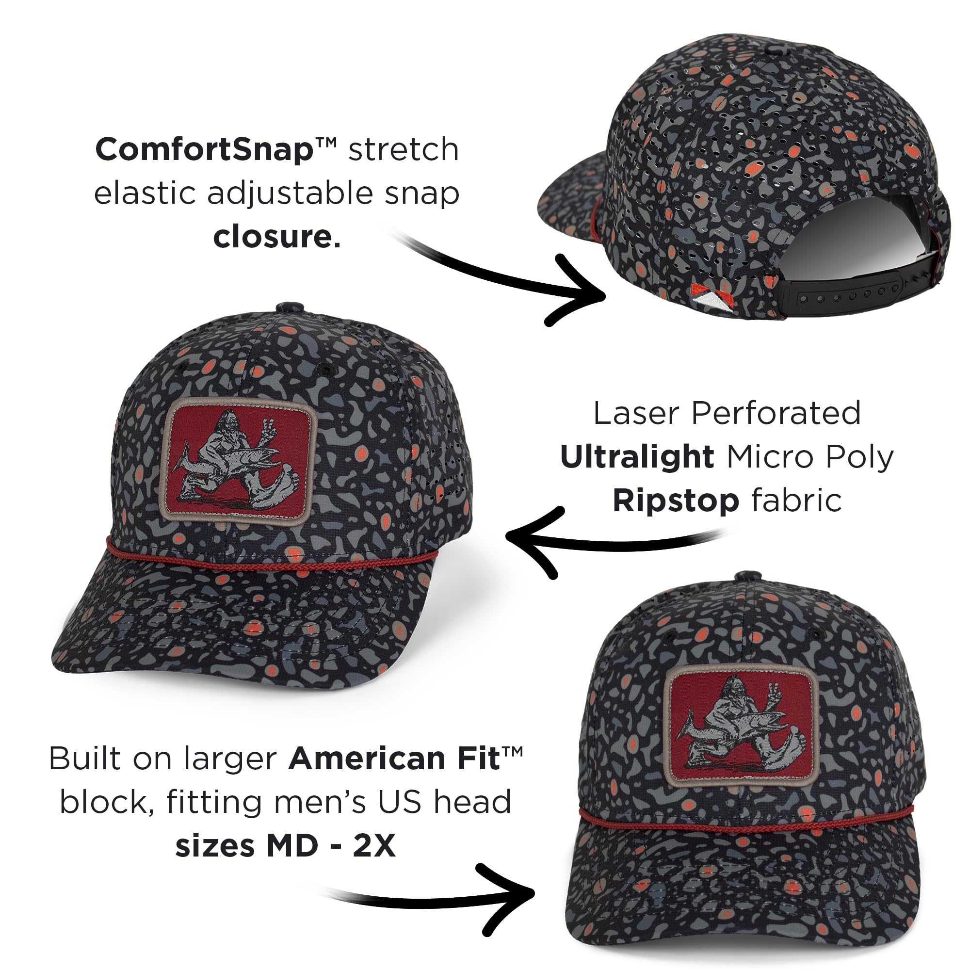 Micro ripstop fabric keeps the cap lightweight and durable during outings.