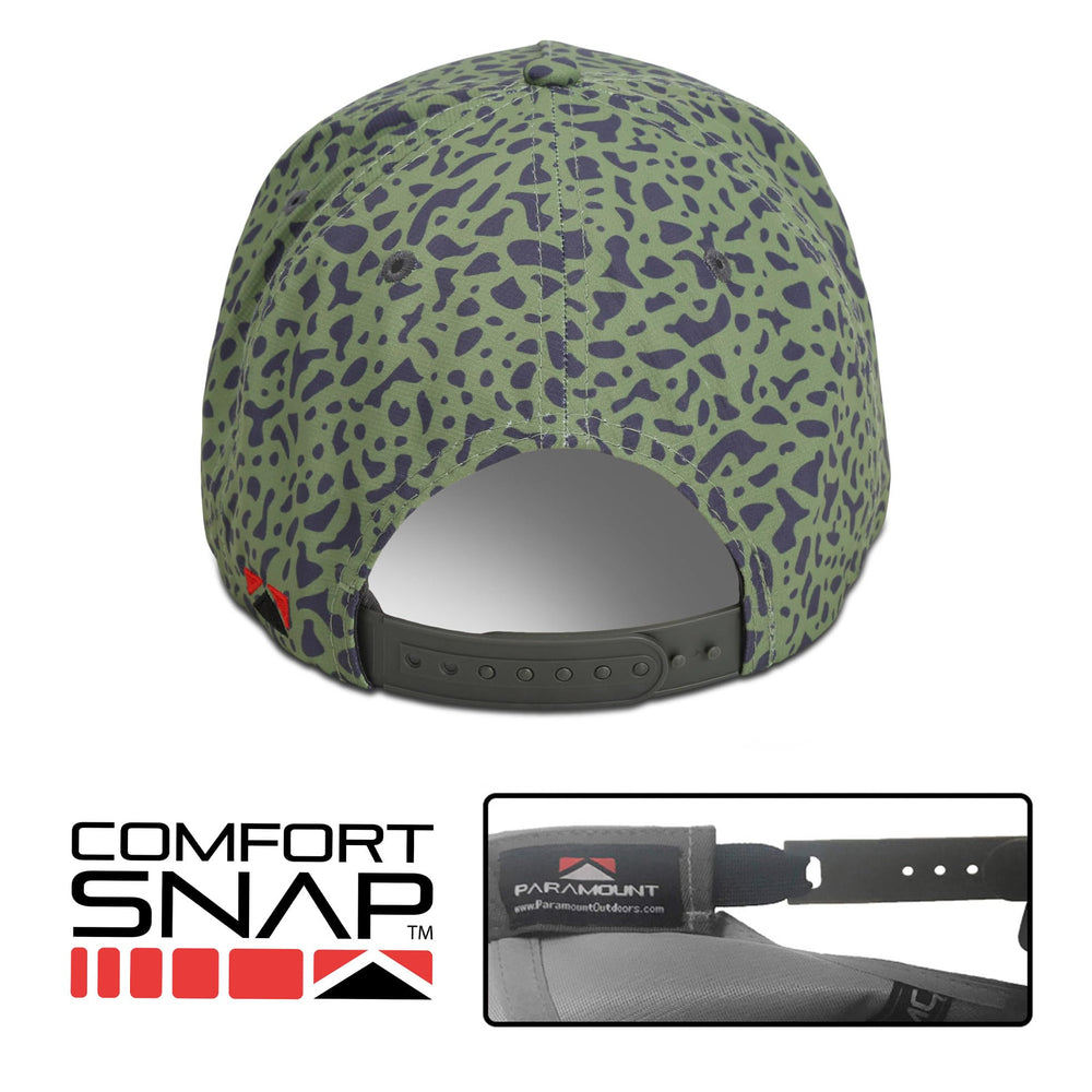 Paramount Outdoors olive fishing hat side view highlights versatile daily wear.