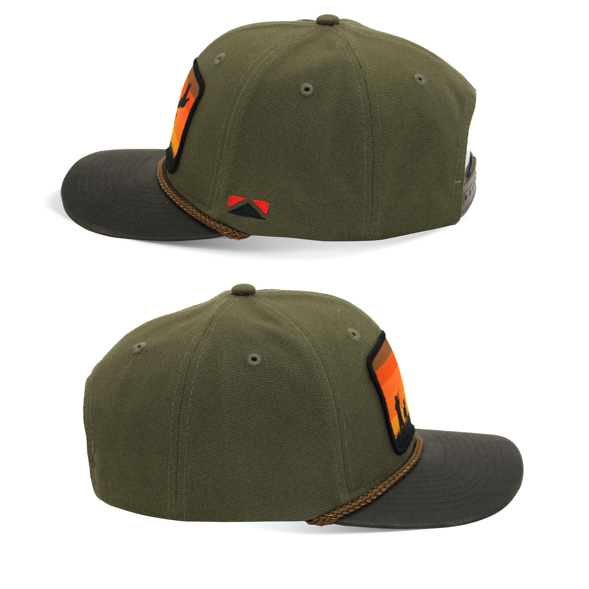 Close-up of wax cloth visor on Paramount Outdoors pheasant-quail hat for weather durability.