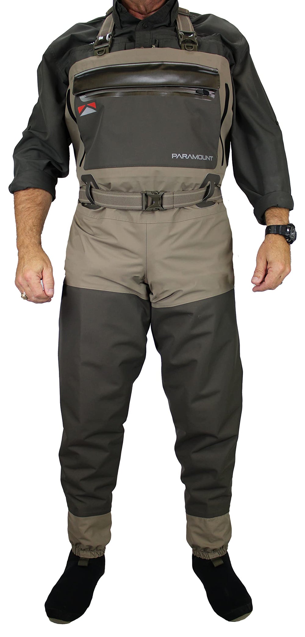 Paramount Outdoors Slate gravel guards protect the lower legs on rough bottoms.