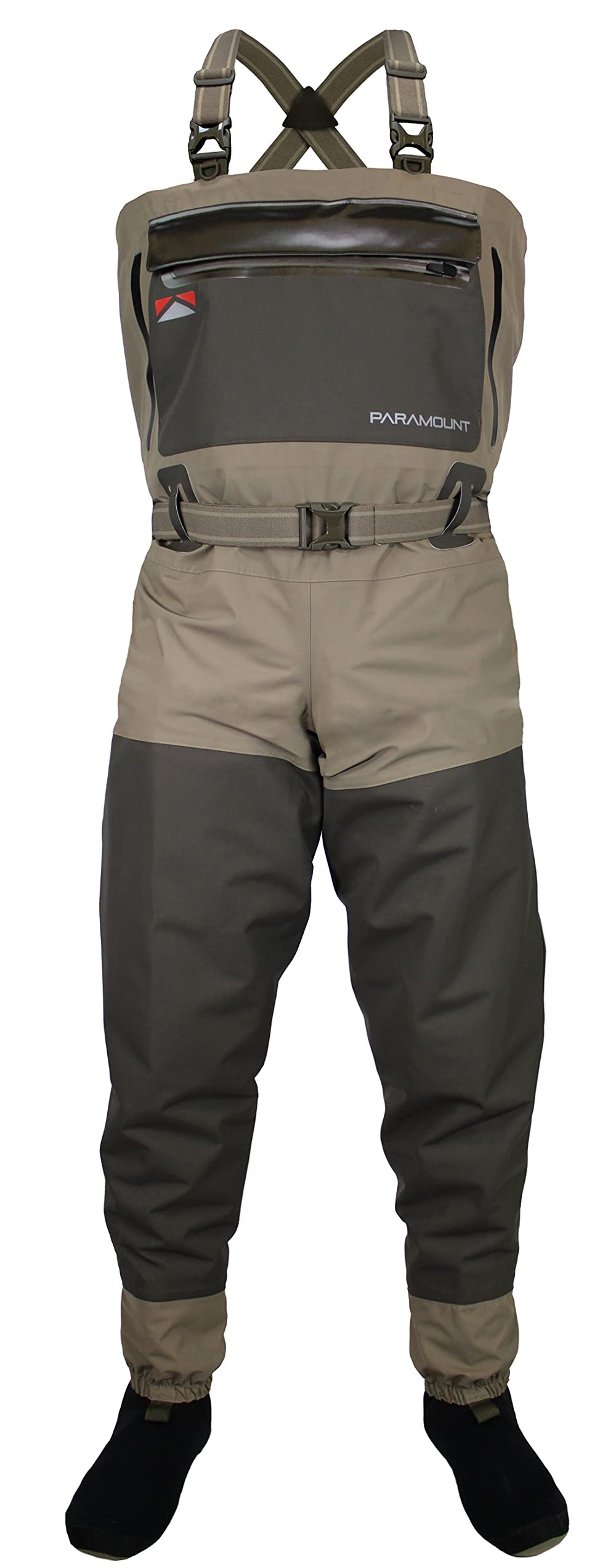 Paramount Outdoors Slate full-wrap 6-ply wader showing rugged protection for deep wading.
