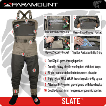 Paramount Outdoors Slate XL pass-through pocket provides secure storage for essentials.